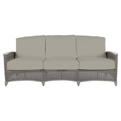 Astoria Grey Sunbrella Oyster Aluminum Wicker Outdoor Sofa - 85"