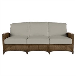 Astoria Grey Sunbrella Brown Aluminum Wicker Outdoor Sofa - 85"