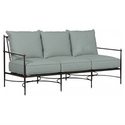Roma Cast Mist Sunbrella Slate Grey Aluminum Outdoor Sofa - 77"