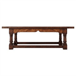 Agustin Updated Traditional Brown Oak Rectangular Coffee Table