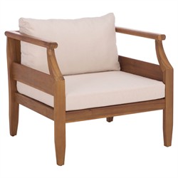 Alba Rustic Lodge Brown Teak Outdoor Arm Chair - Set of 2
