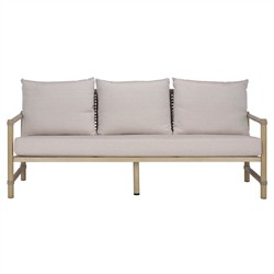 Darla Coastal Beach Grey Woven Outdoor Sofa - 82"