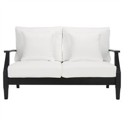 Camila Coastal Beach Black Outdoor Loveseat