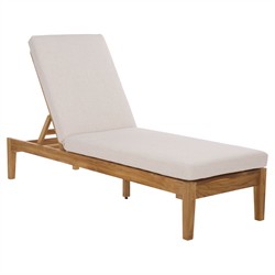 Isla Coastal Beach Natural Teak Outdoor Chaise Lounge