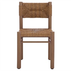 Ramon Coastal Beach Natural Faux Rattan Woven Outdoor Dining Chair - Set of 2