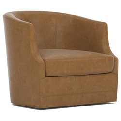 Dartford Brown Sugar Leather Swivel Chair