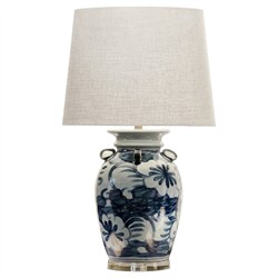 Elaria Updated Traditional Blue Floral Porcelain Jar Table Lamp