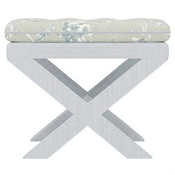 Frederica Garden Mist Sunbrella Botanical Ottoman