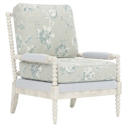 Coralie Garden Mist Sunbrella Botanical Vintage White Chair
