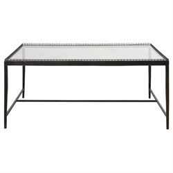 Century Logan Modern Classic Bronze Metal Square Coffee Table