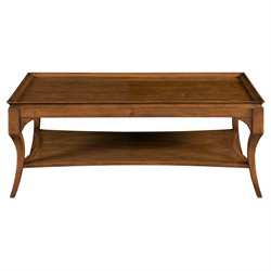 Century Hamilton Updated Traditional Brown Mahogany Wood Rectangular Coffee Table