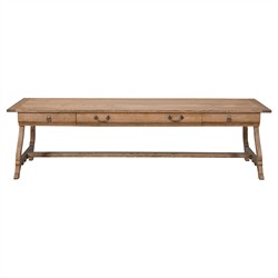 Century Manning Traditional Distressed Brown Oak Rectangular Storage Coffee Table