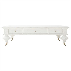 Century Grand Updated Traditional White Wash Oak Rectangular Storage Coffee Table