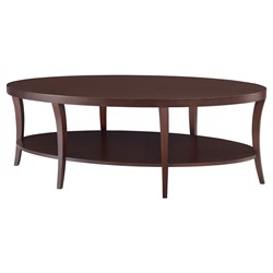 Century Tribeca Modern Classic Brown Maple Wood Oval Coffee Table