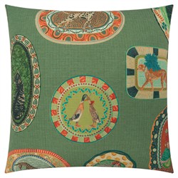 Cassian Updated Traditional Green Fauna Throw Pillow - 22x22