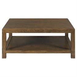 Aurora Modern Classic Brown Ash Wood Square Coffee Table