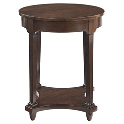 Bedford Updated Traditional Dark Brown Wood Round Side Table