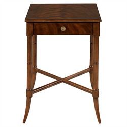 Clarkson Updated Traditional Dark Brown Wood Rectangular Side Table