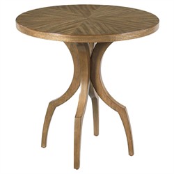 Hudson Modern Classic Brown Wood Round Side Table