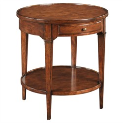 Marseille French Country Dark Brown Wood Round Side Table