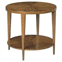 Sheridan Modern Classic Brown Wood Round Side Table