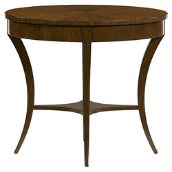 Wellington French Country Dark Brown Wood Oval Side Table