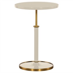 Olsen Modern Classic Cream Wood Round Accent Drink Table