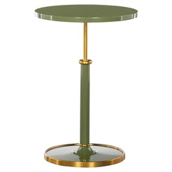 Olsen Modern Classic Moss Green Wood Round Accent Drink Table