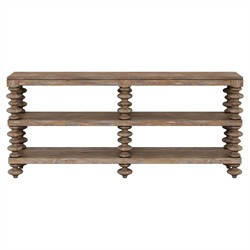 Massimo Updated Traditional Brown Pine Wood Console Table