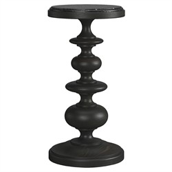 John Updated Traditional Black Pine Wood Drink Table