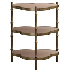 Gatlin Updated Traditional Burnished Gold Metal Trefoil Side Table