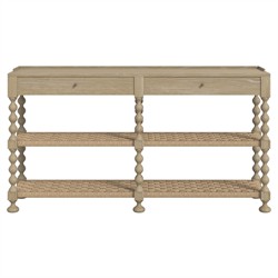 Eren Updated Traditional Light Brown Wood Spindle Console Table
