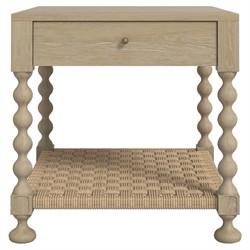 Eren Updated Traditional Light Brown Wood Rectangular Spindle End Table