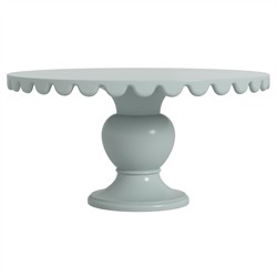 Eren Updated Traditional Blue Wood Scalloped Round Dining Table - 60"