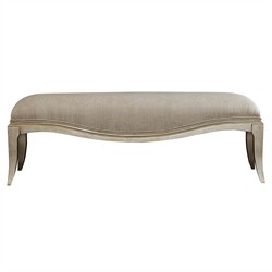 Bennett French Country Silver Wood Bedroom Bench