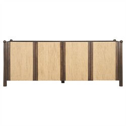 Delphia Coastal Beach Dark Brown Wood Woven Rope Sideboard