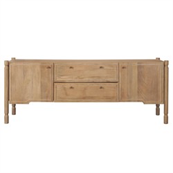 Joffrey Updated Traditional Brown Wood Media Cabinet - 72"