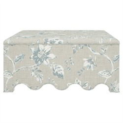 Worlds Away Miriam Garden Mist Sunbrella Interiors Ottoman