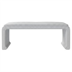 Worlds Away Edith Sea Breeze Sunbrella Interiors Bench
