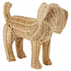 Baxter Coastal Beach Natural Rattan Dog Figure