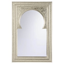 Nilo Updated Traditional Silver Wood Rectangular Wall Mirror