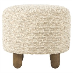 Waverly Modern Classic Cream Boucle Round Ottoman