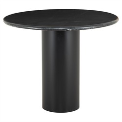 Gary French Country Black Marble Round Dining Table - 38"