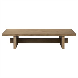 Delia Rustic Lodge Light Brown Oak Rectangular Coffee Table