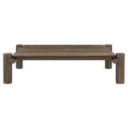Riona Rustic Lodge Grey Reclaimed Oak Square Coffee Table
