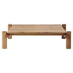 Riona Rustic Lodge Natural Reclaimed Oak Square Coffee Table