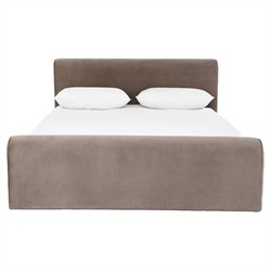 Brianne Modern Classic Grey Velvet Performance Bed - Queen