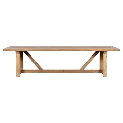 Stephie Light Brown Reclaimed Teak Rectangular Outdoor Dining Table - 118"