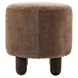 Zena Modern Classic Brown Velvet Round Ottoman
