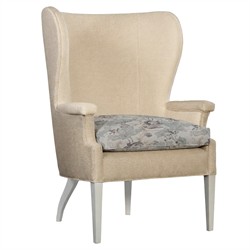 Ralph Misty Blue Linen Floral Wing Chair